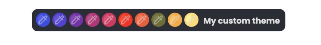 Custom color theme in Goalscape with a row of user-defined colors