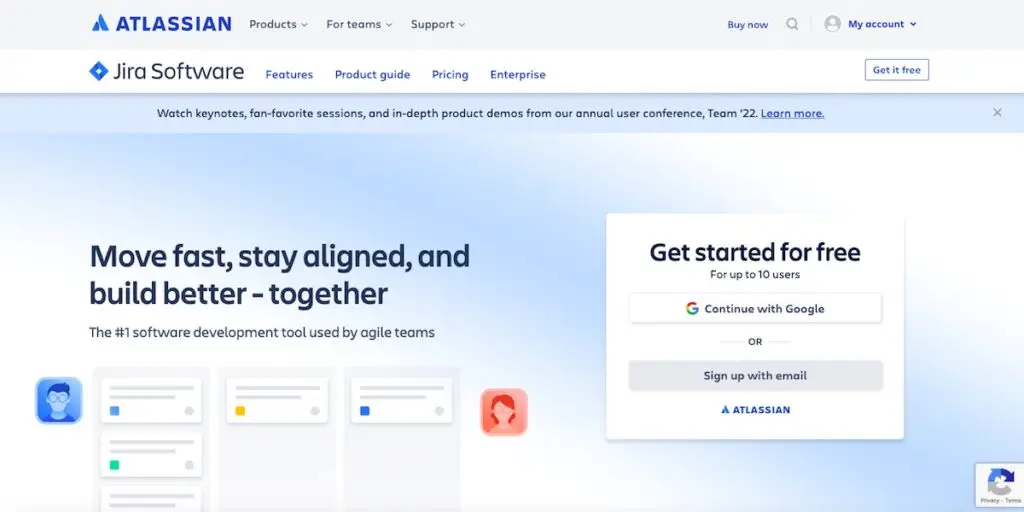 Jira website homepage