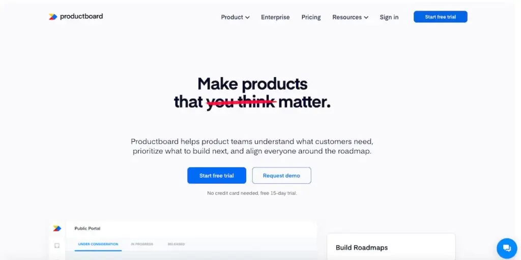Productboard website homepage