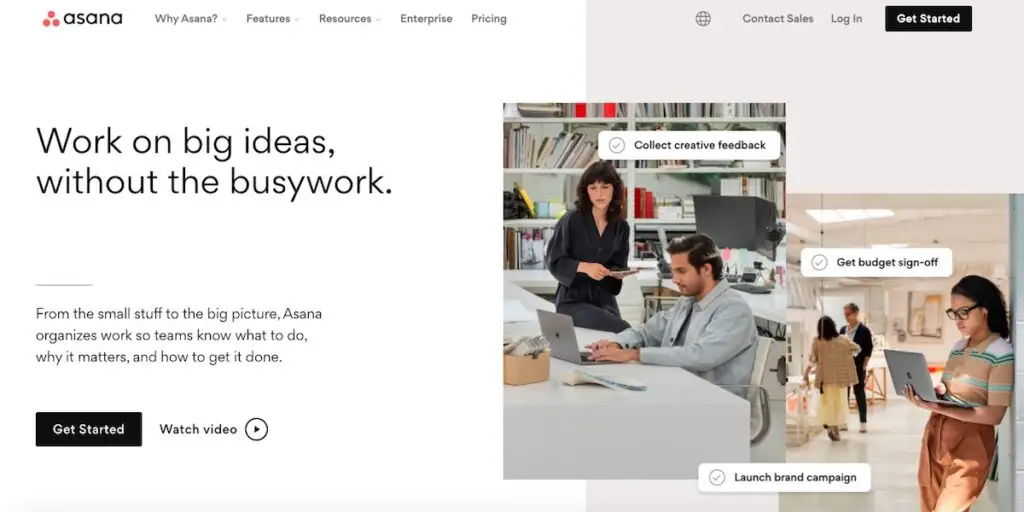Asana website homepage