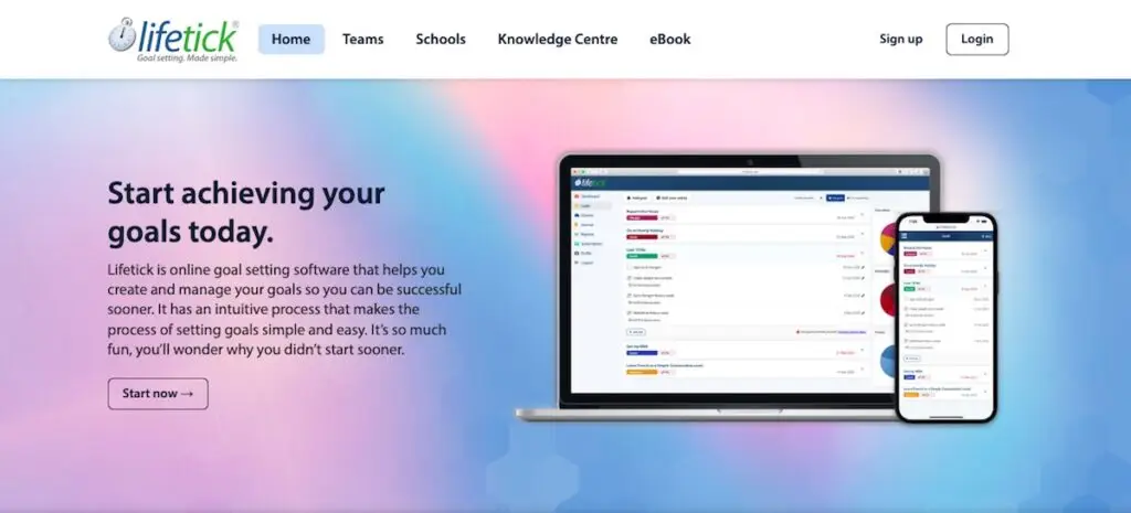 Lifetick website homepage