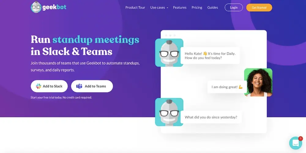 Geekbot website homepage